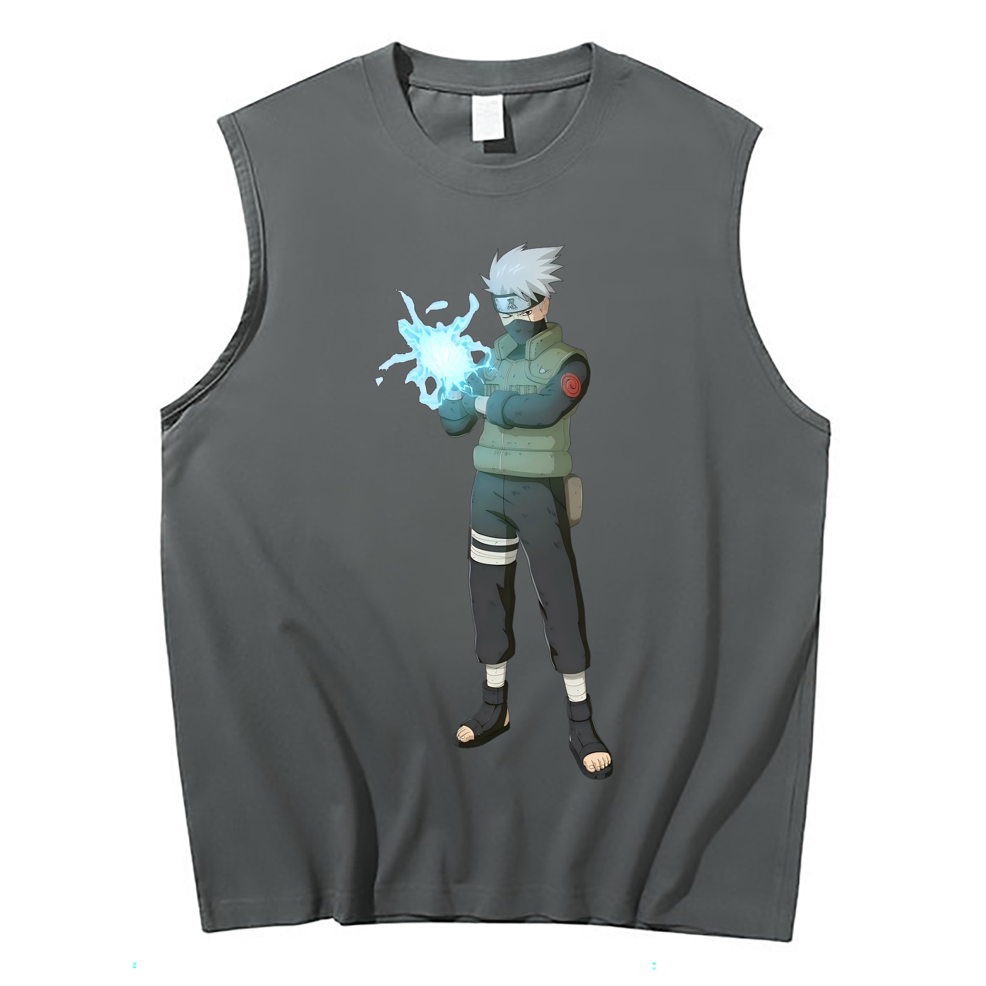 （画像用） NARUTO -ナルト- はたけ カカシ Hatake Kakashi コットン100％タンクトップ（フロントプリント）
